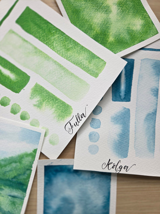 Half pan of handmade watercolour Fulla