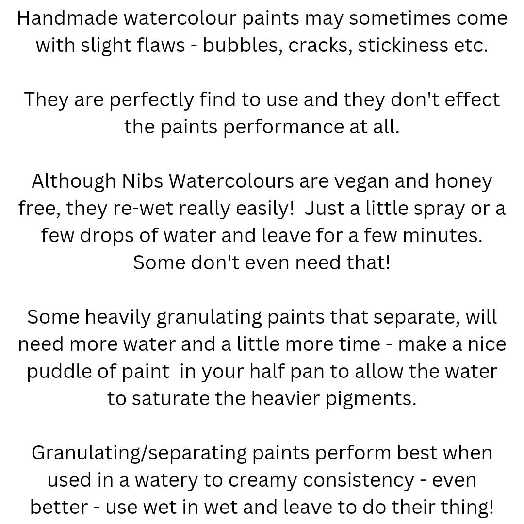 Handmade watercolour paint | green/brown granulating/separating | Lazise | gift for artist