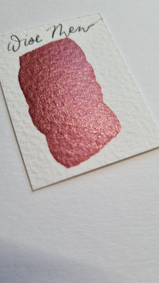 Handmade Wine Red Shimmer Watercolor Paint | Vegan Calligraphy Ink | Wise Men