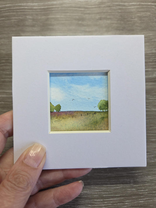 Handpainted original watercolour artwork | Mounted miniature painting