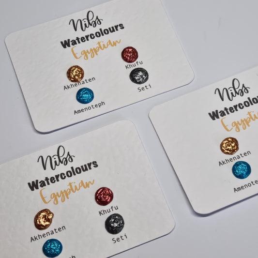 Handmade Egyptian Metallic Foil Watercolor Dot Card Set | Artist Gift