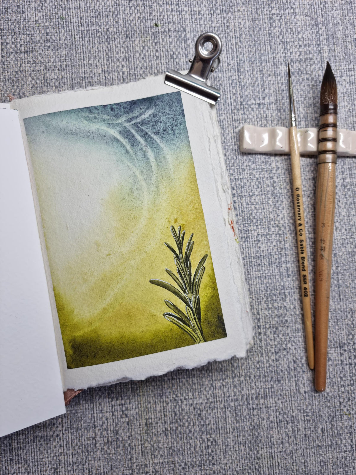 Handmade watercolour paint | vegan granulating Yellow/amber/brown | Golden Rod | gift for artist |