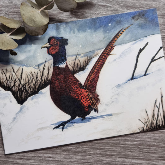 Adorable Luxury Pheasant Christmas Card | Nature-Inspired Holiday Greeting | Unique Dad Card