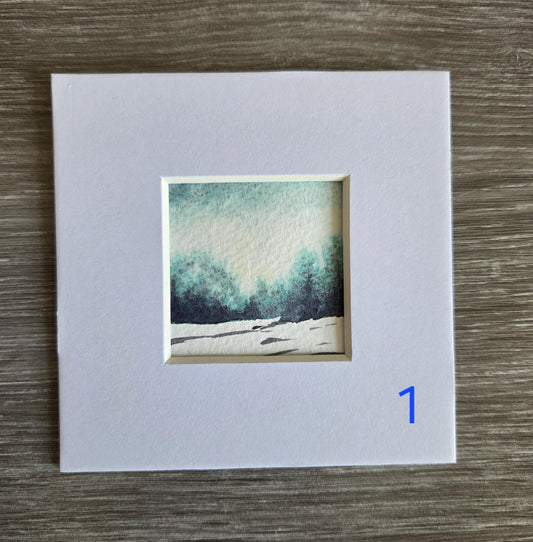Handpainted original watercolour artwork | Miniature Mounted painting | Storms series