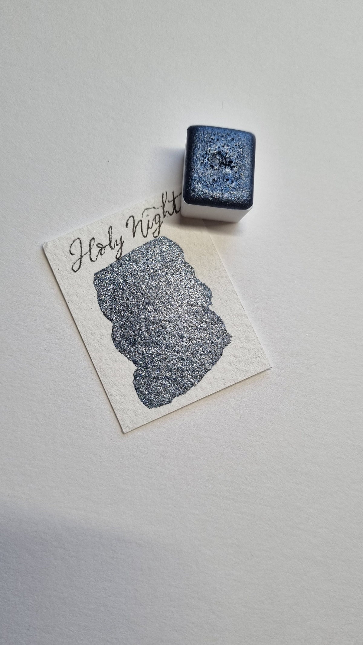 Handmade Dusky Blue Glitter Watercolour Paint | Holy Night Vegan Calligraphy Ink