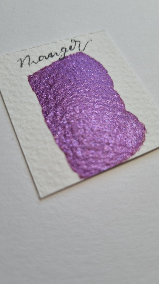 Handmade Cerise Shimmer Watercolor Paint | Vegan Mica, Calligraphy Ink | Manger