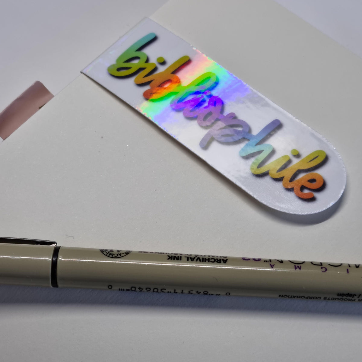Holographic Bibliophile Magnetic Bookmark - Handmade Reader Gift