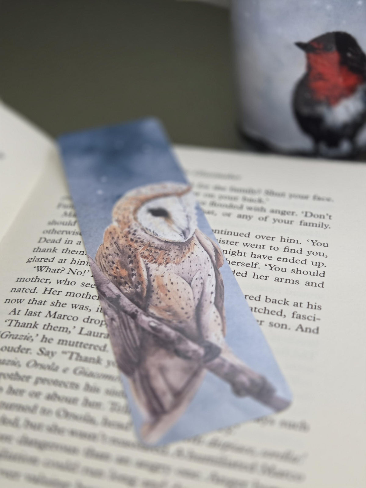 Handmade Magnetic Bookmark | Watercolor Bird Art | Barn Owl illustration