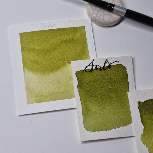 Handmade watercolour paint | Moss/leaf green | granulating Artisan artist grade | Salo | gift for artist