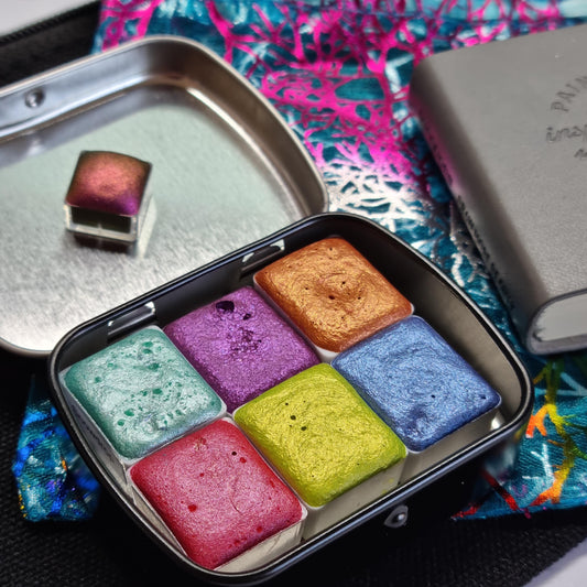 Handmade Shimmer Watercolour Paint Travel Kit | Artist Gift Set