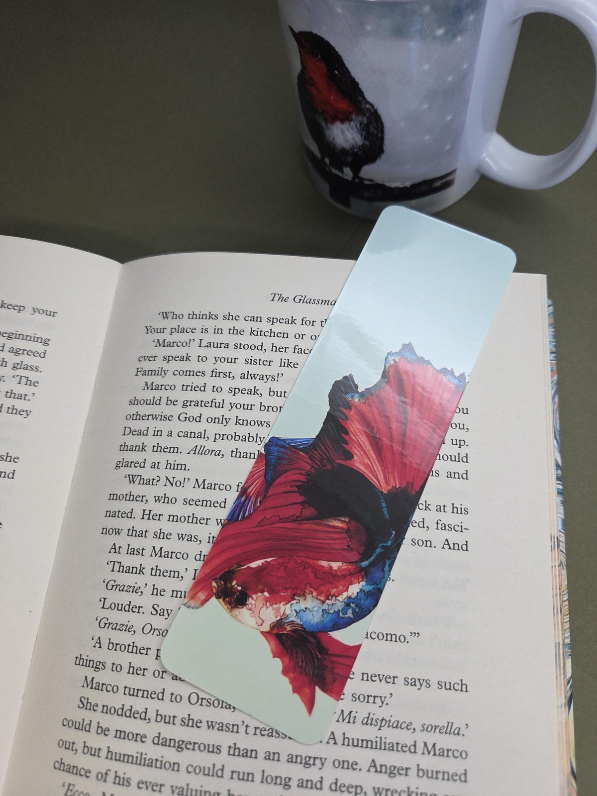 Handmade art print bookmark | watercolour nature bookmark | wildlife page marker | siamese betta fish