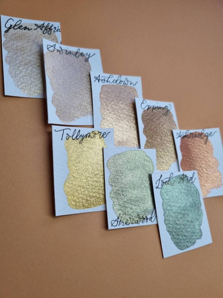 Handmade Copper Orange Shimmer Watercolor Paint | Vegan Mica Half Pan - Ashridge