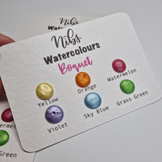 Handmade Shimmer Watercolour Dot Card | Bouquet Vegan Artisan Paint
