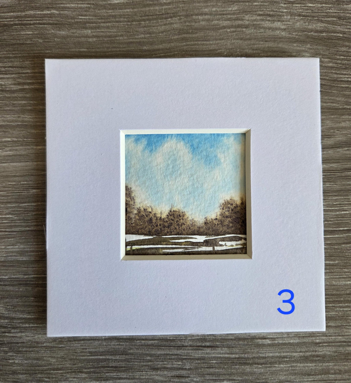 Handpainted original watercolour artwork | Miniature Mounted painting | Storms series