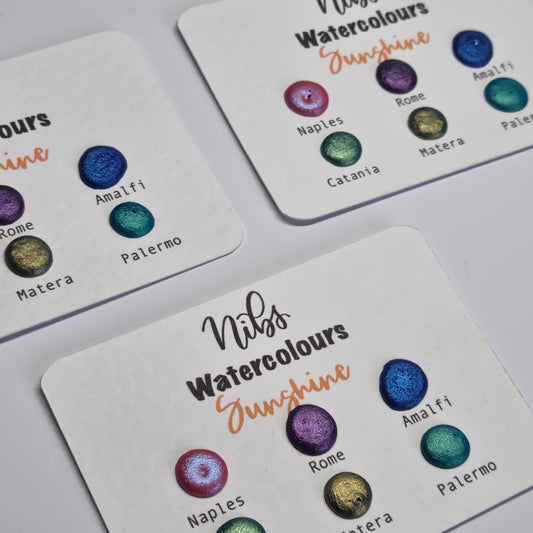 Handmade Vegan Watercolour Dot Card | Shimmer Calligraphy Ink Sampler