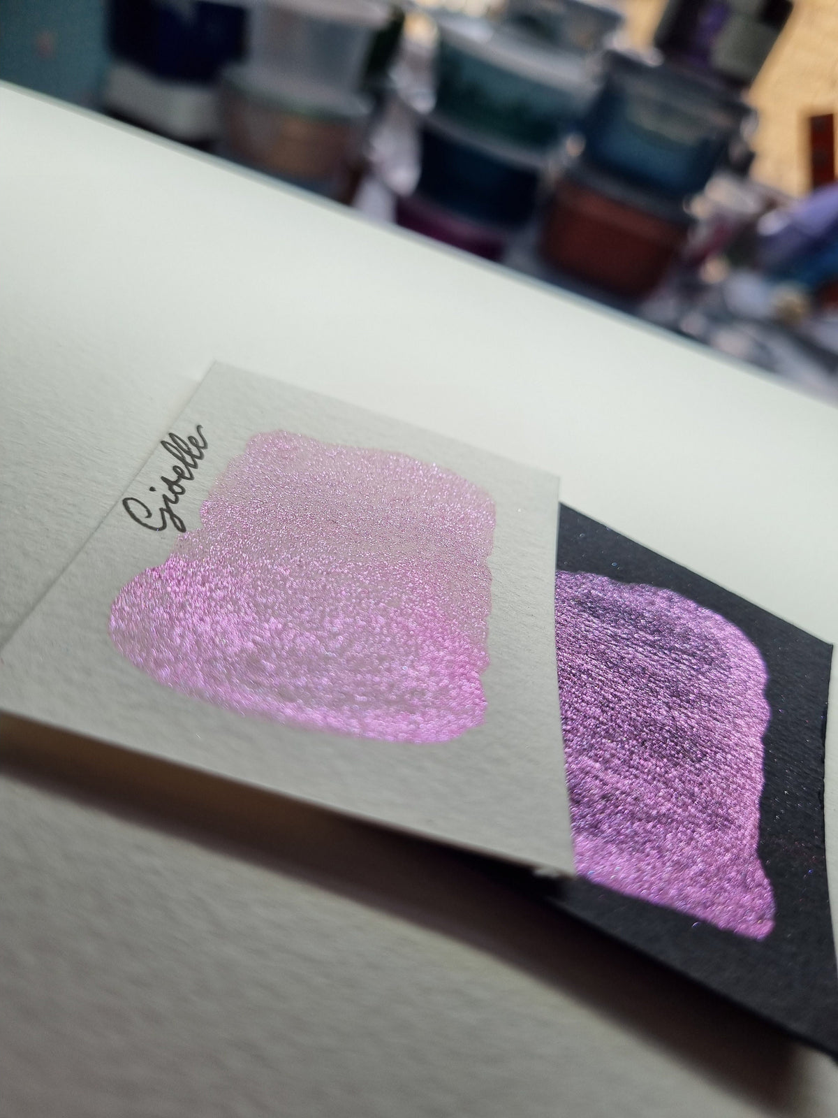 Handmade Duo Chrome Watercolor Paint | Giselle Teal Cerise