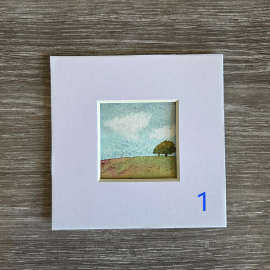 Handpainted original watercolour artwork | Mounted miniature painting