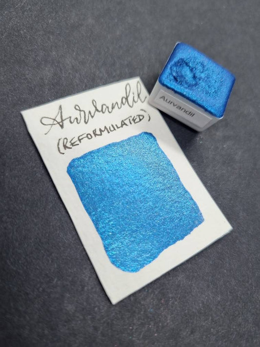 Handmade Glitter Watercolor Paint | Aurvandil Blue Iridescent Shimmer, Vegan