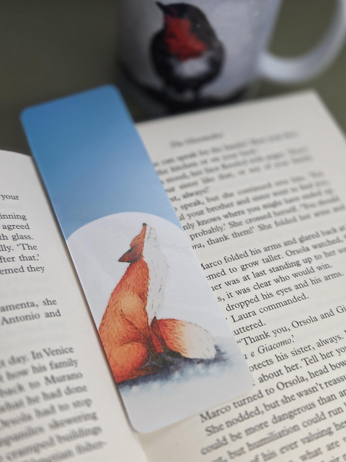 Handmade art print bookmark | watercolour nature bookmark | laminated double sided | wildlife fox