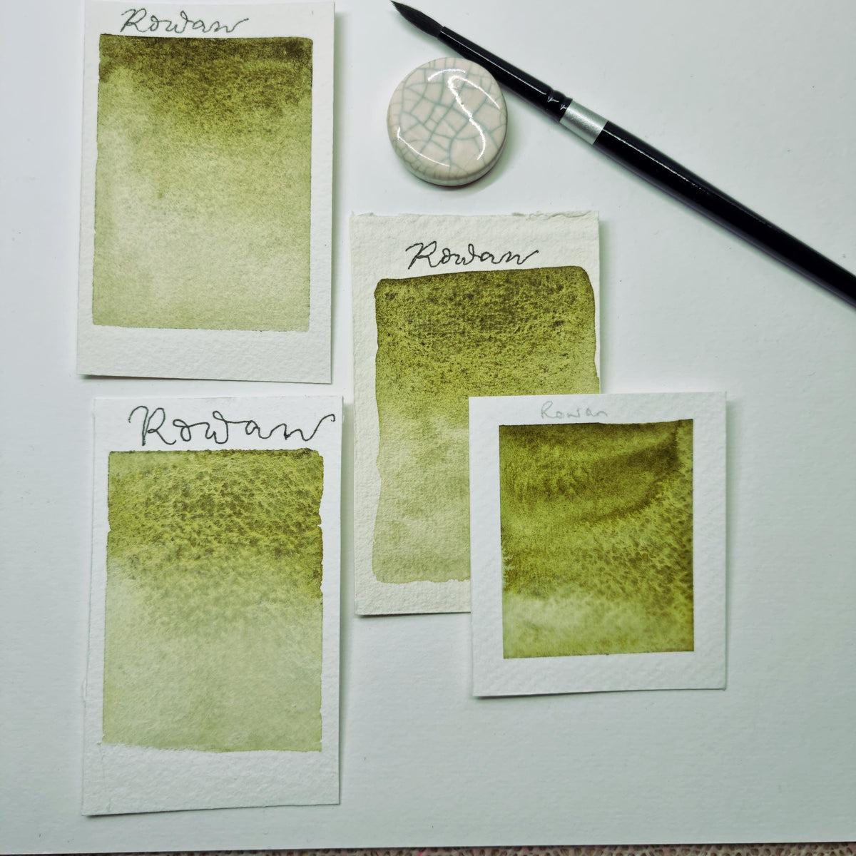 Handmade watercolour paint | Rowan | Autumn Leaves Collection | granulating leaf green