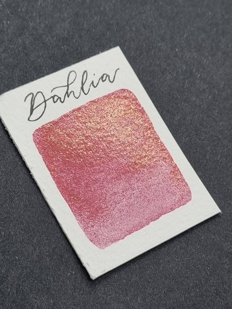 Handmade Glitter Watercolor Paint | Dahlia Rose Pink, Gold Duo Chrome