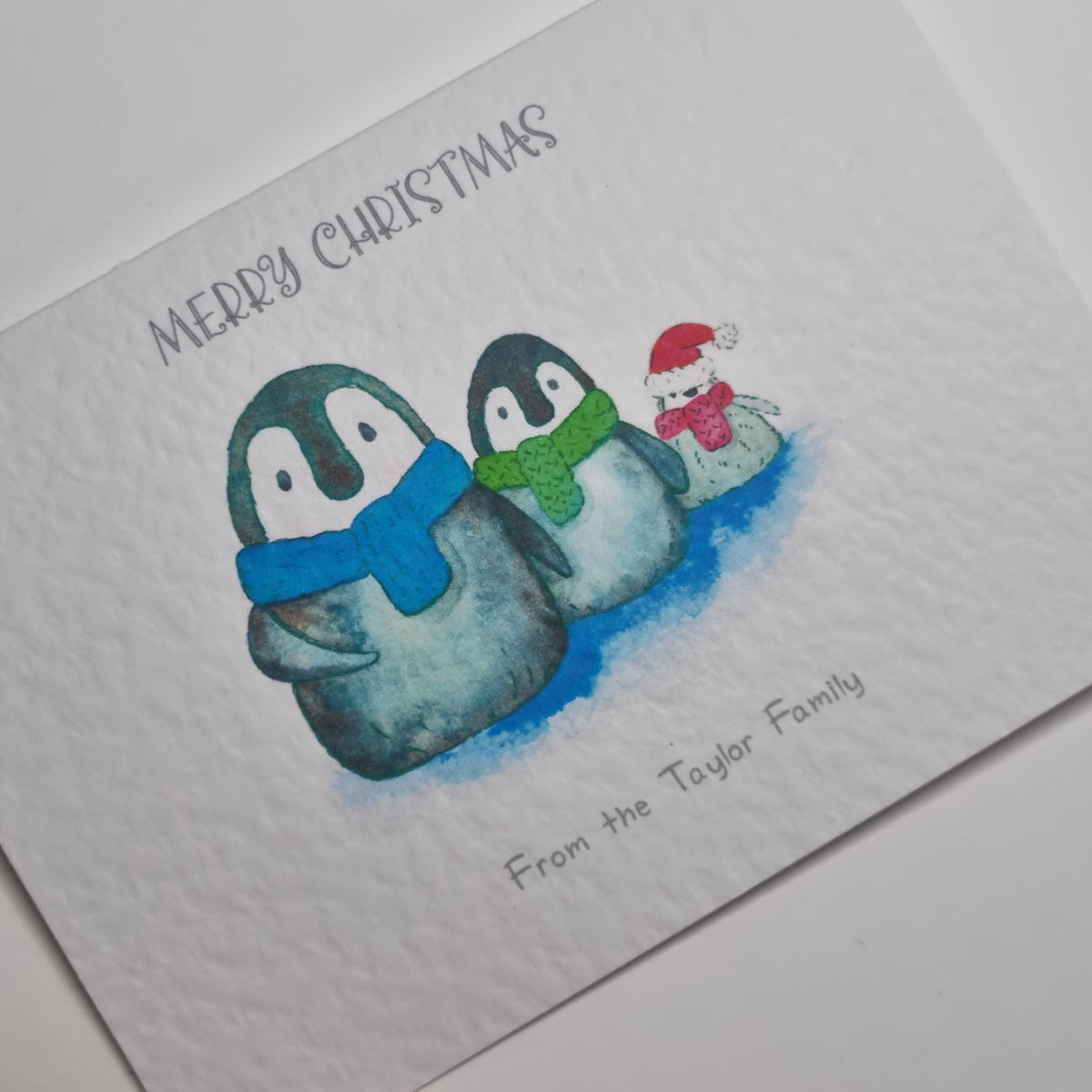 Handmade Festive Animal Christmas Cards - Set of 6, Personalised Option