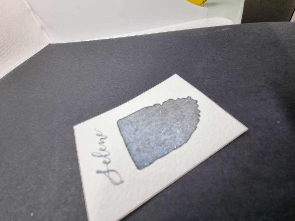 Handmade Glitter Watercolor Paint | Selene Dark Grey Iridescent Shimmer