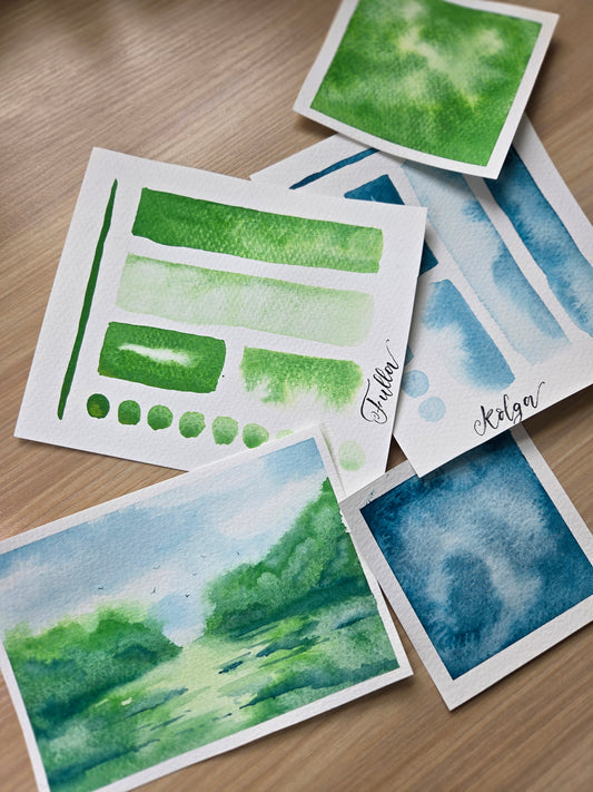 Half pan of handmade watercolour Fulla