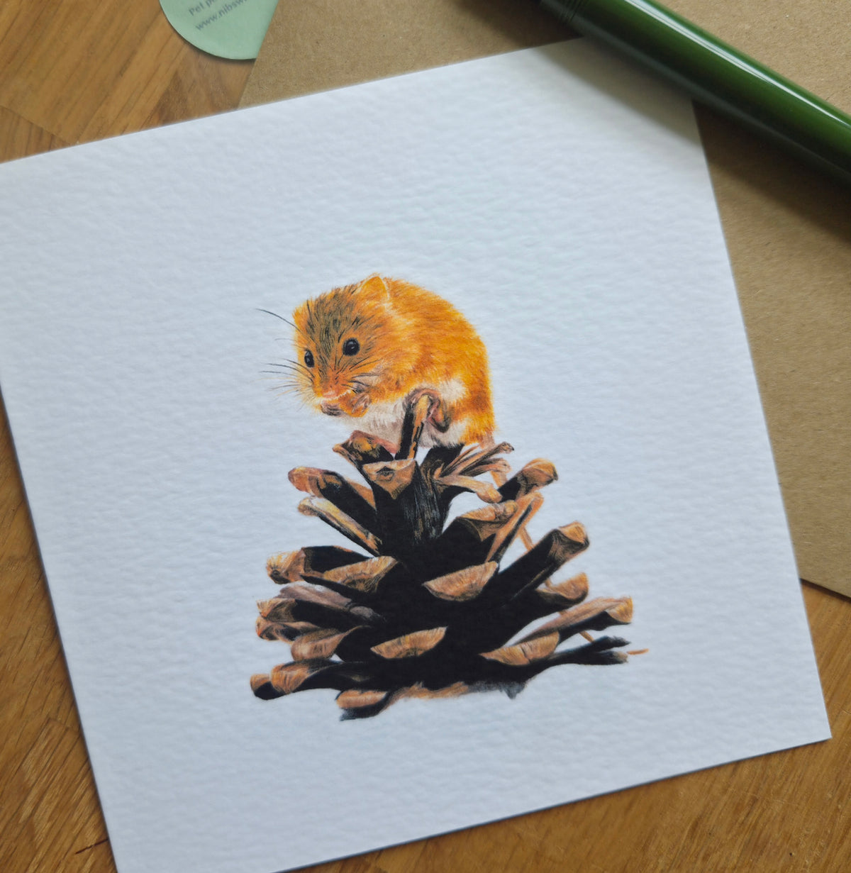 Mouse and Pine Cone Card