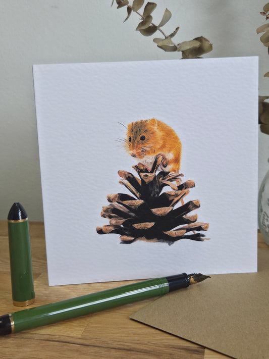 Mouse and Pine Cone Card