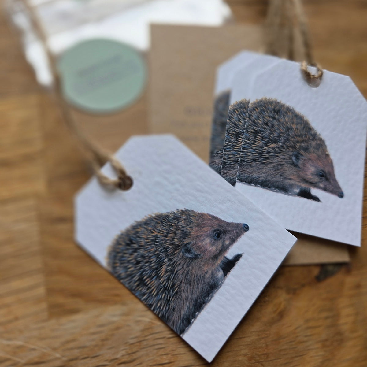 Set of 4 gift tags: Hedgehog