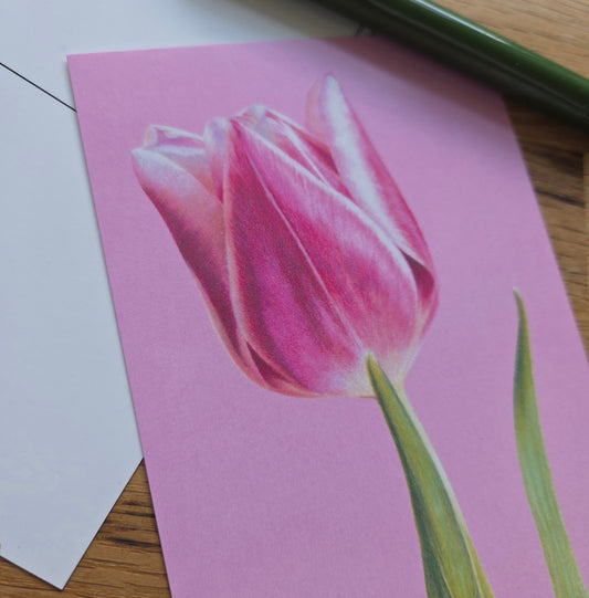 Tulip floral illustrated post card