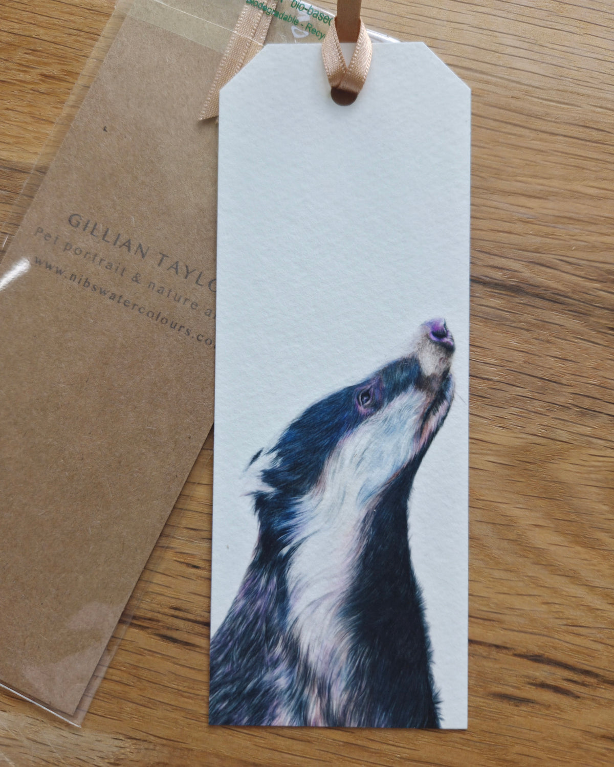 Art print bookmark: badger