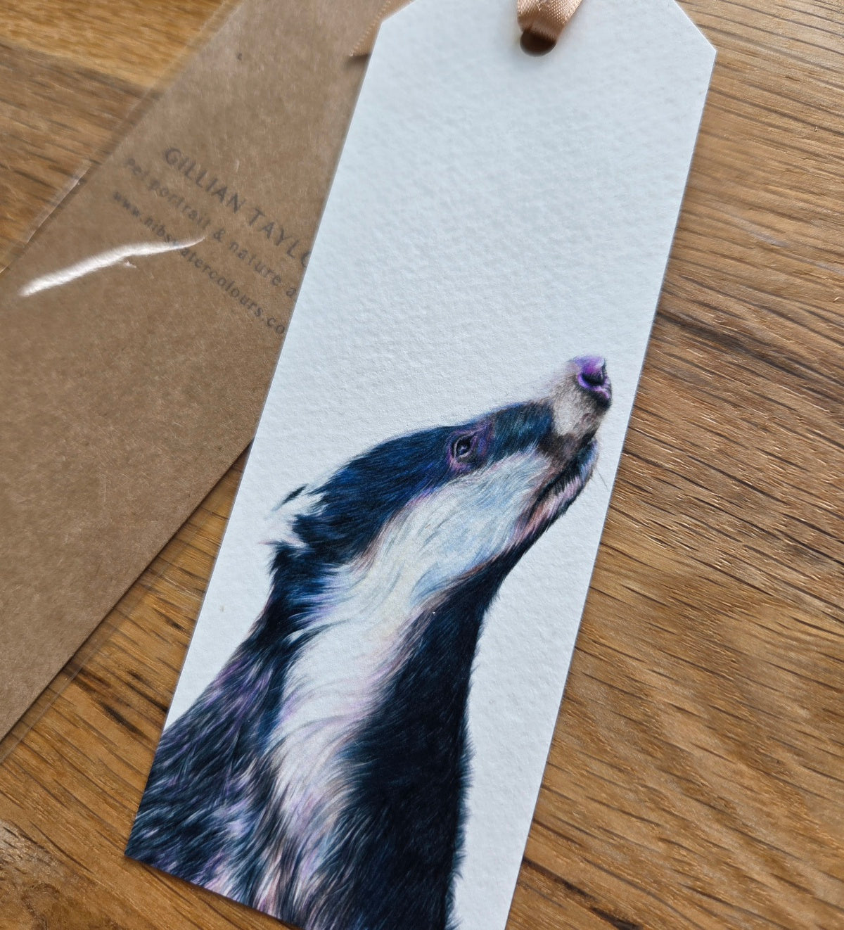 Art print bookmark: badger