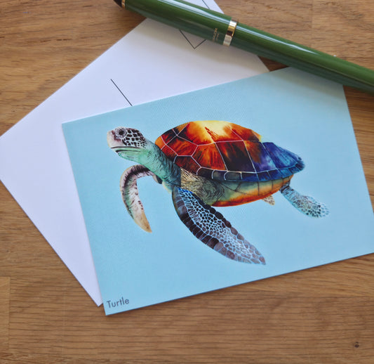 Turtle illustrated post card