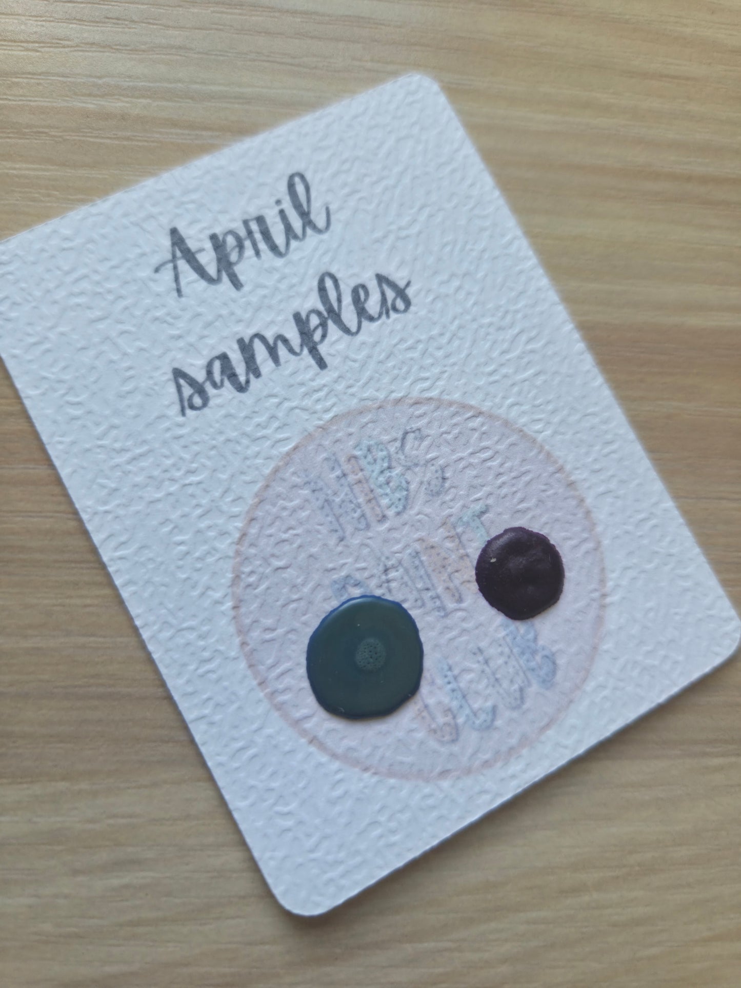 Handmade Vegan Watercolour Dot Card | April Paint Club Samples | Azurite and Quindo Violet