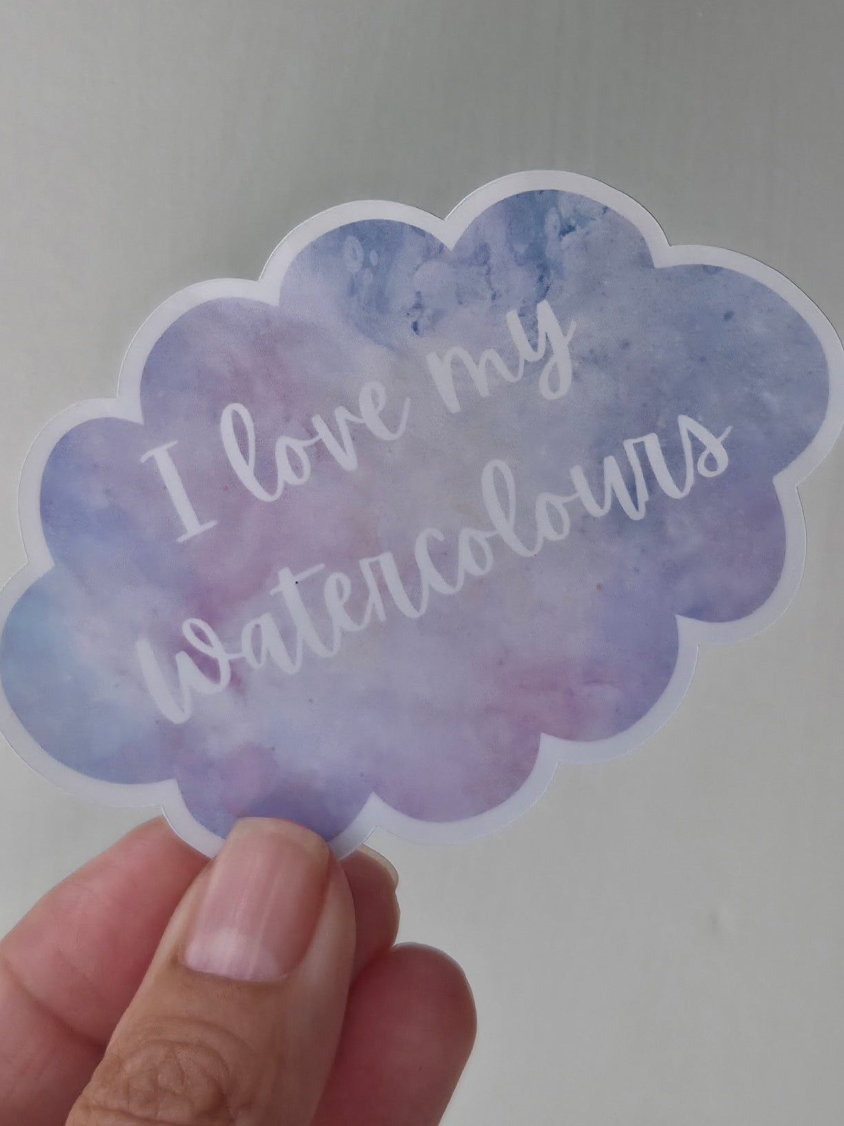 Watercolour Artist Sticker | "I Love My Watercolours" Calligraphy Cloud Sticker | Journal & Sketchbook Gift
