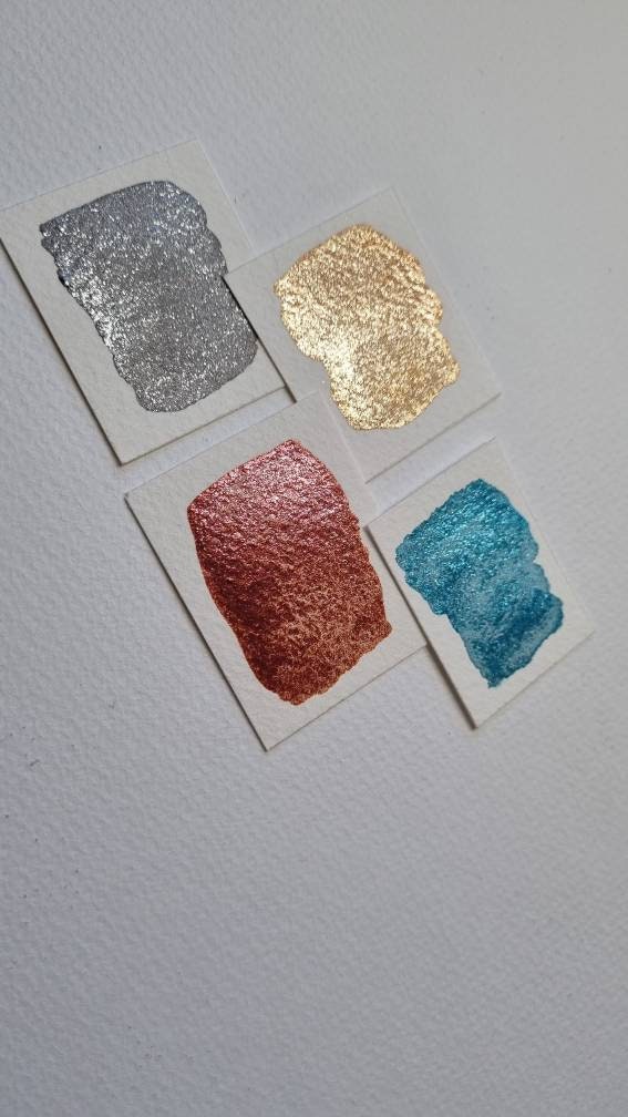 Handmade Iridescent Red Gold Watercolour Paint | Khufu, Vegan Shimmer | Khufu