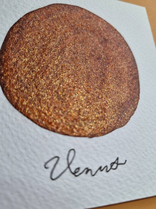 Handmade Iridescent Watercolor Paint | Venus Orange Gold Chrome | Venus