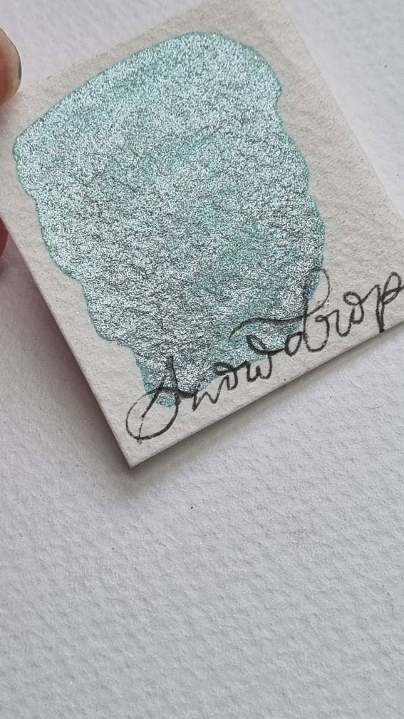 Handmade Glitter Watercolour Paint | Snowdrop Mint Green Vegan Shimmer