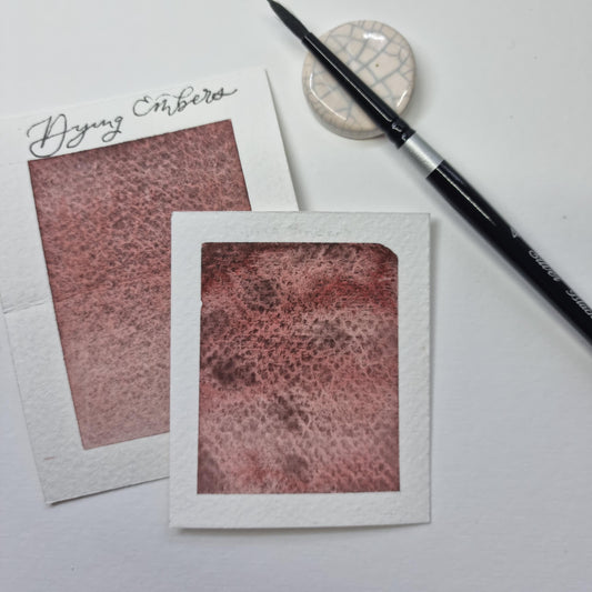 Handmade watercolour paint | granulating/separating brown violet red | Dying Embers | gift for artist