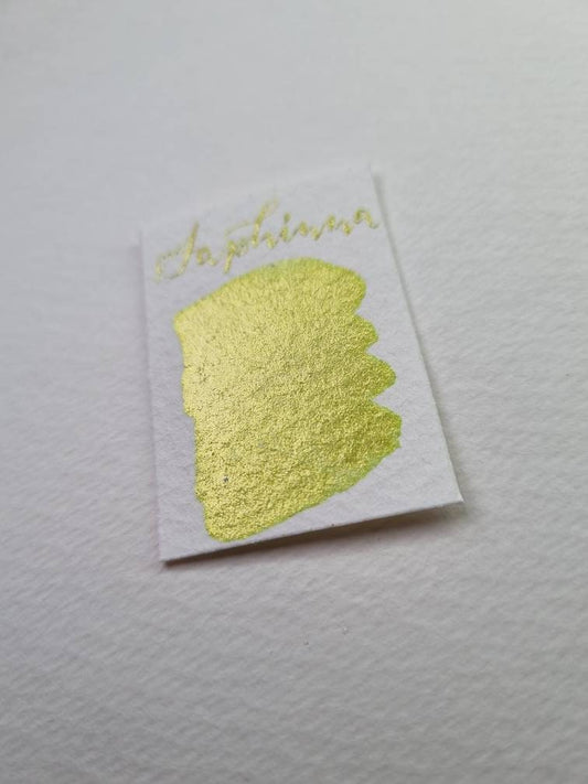 Handmade Glitter Watercolour Paint | Iridescent Lime Green, Vegan Half Pan