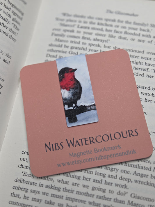 Robin Magnetic Bookmark | Watercolor Bird Art