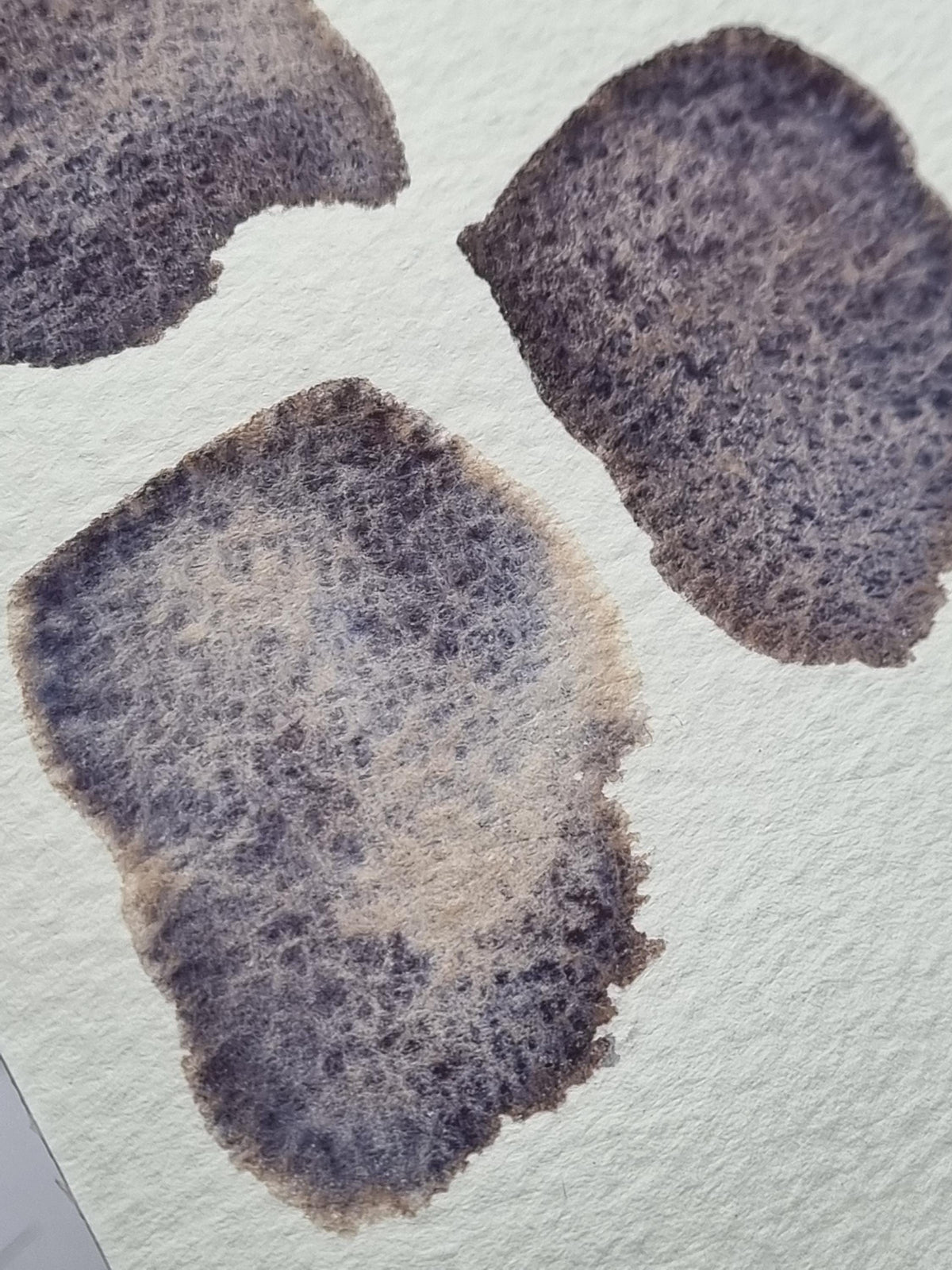 Handmade watercolour paint | granulating and separating purple/black/brown/pink | Suede | gift for artist