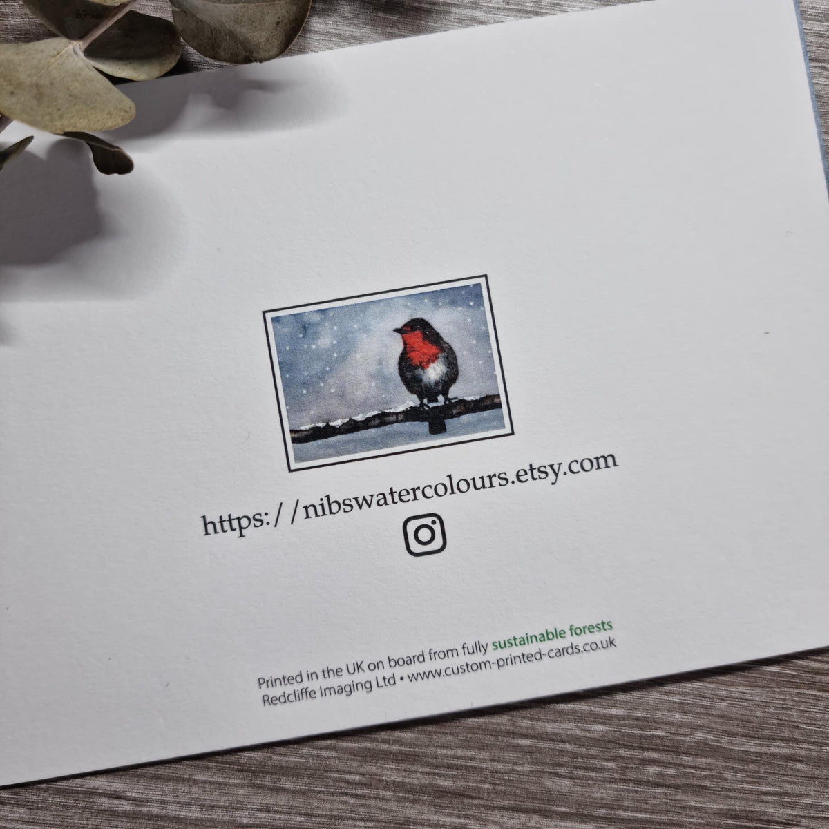 Nature Christmas Card Art Print | Unique Bird Illustration - Robin | Handmade Seasonal Greeting