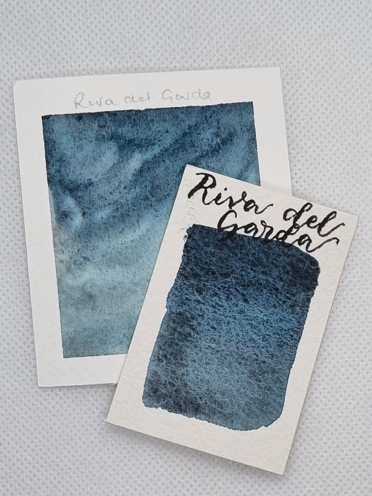 Handmade watercolour paint |Blue/turquoise/black granulating separating | Riva Del Garda | gift for artist |