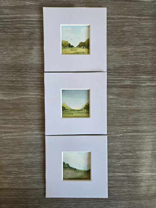 Handpainted original watercolour artwork | Mounted miniature painting
