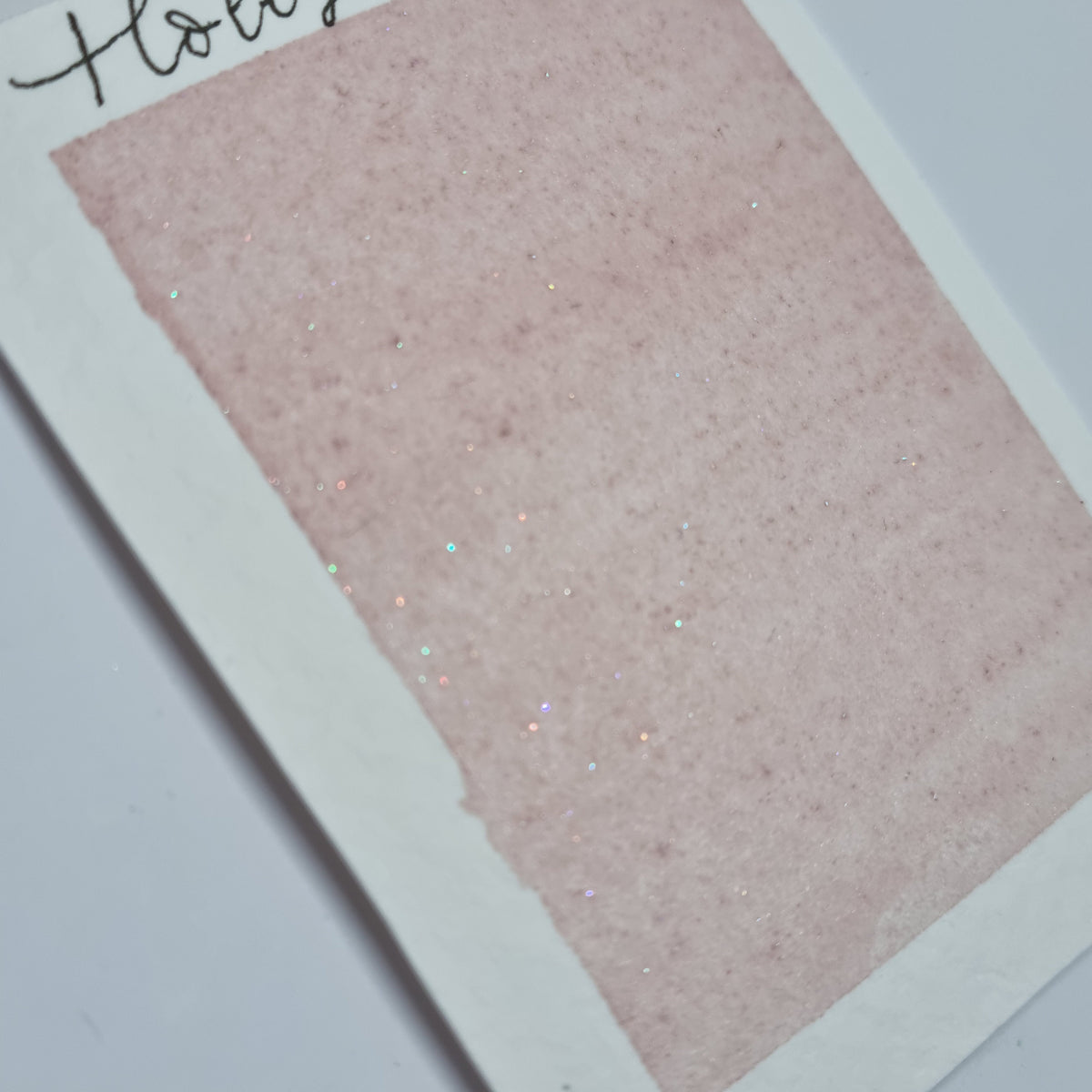 Handmade vegan pastel watercolour shimmer paint | Hollyhock | pastel shell pink