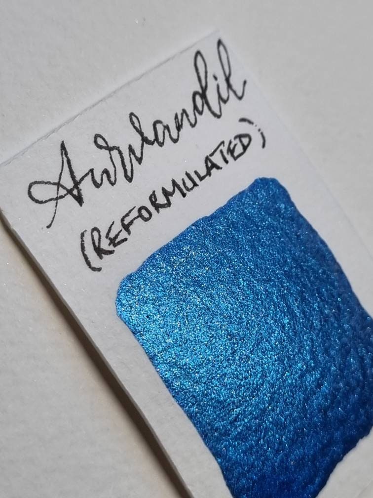 Handmade Glitter Watercolor Paint | Aurvandil Blue Iridescent Shimmer, Vegan