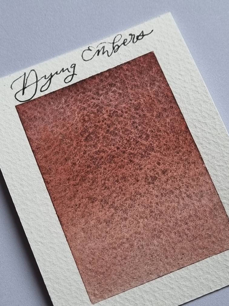 Handmade watercolour paint | granulating/separating brown violet red | Dying Embers | gift for artist